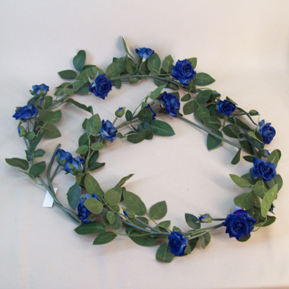 Artificial Rose Garland Royal Blue 180cm Artificial Flowers